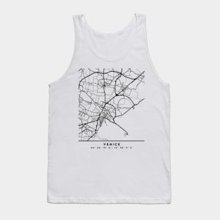 VENICE ITALY BLACK CITY STREET MAP ART Tank Top